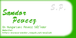 sandor pevecz business card